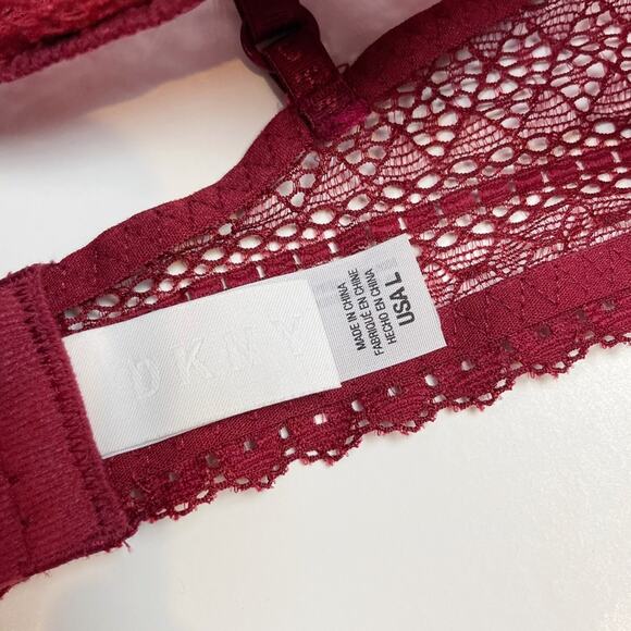 DKNY Wirefree Bralette DK4511 Red Size Large - Picture 3 of 5